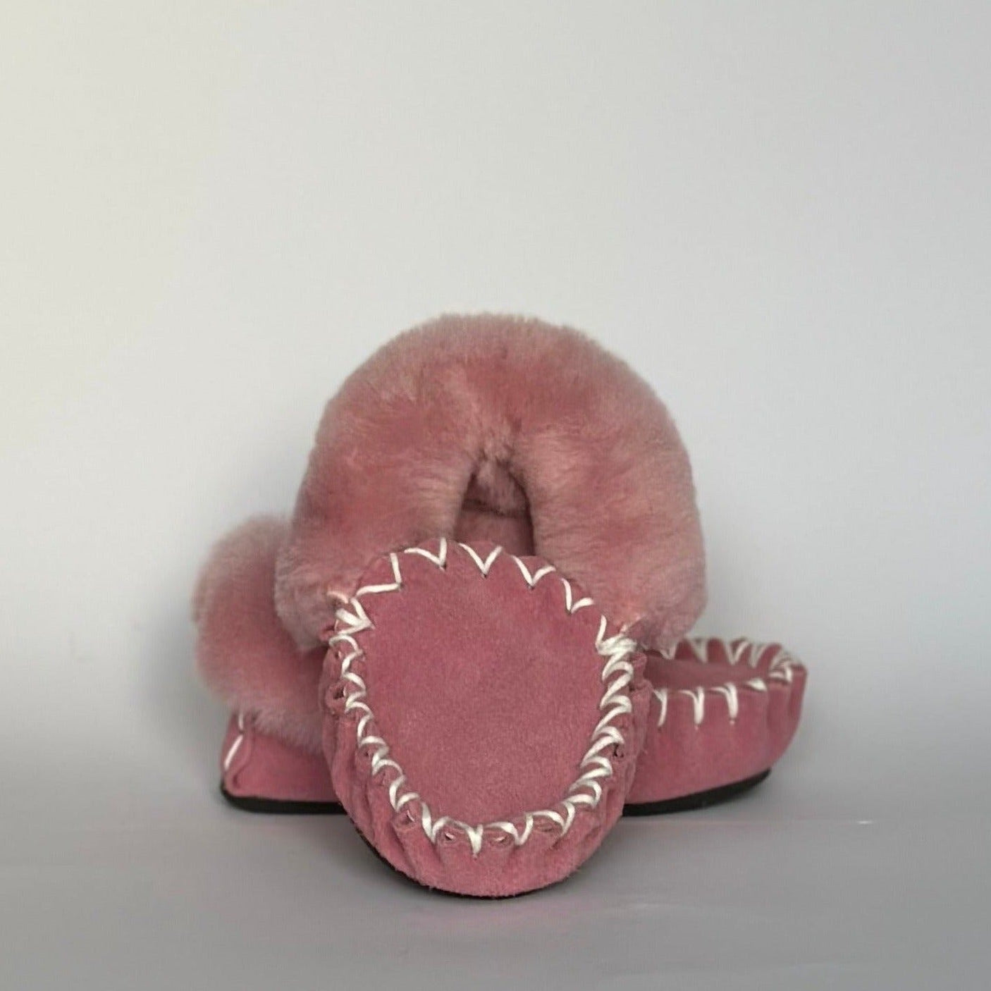 Moccasin Sheepskin Slippers In Light Pink - Foto 2