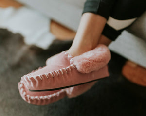 SHEEPSKIN MOCCASINS THIN SOLE FOR LADIES